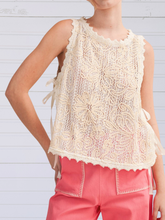 Load image into Gallery viewer, Tinsley Lace Crocheted Trendy Tie Up Vest
