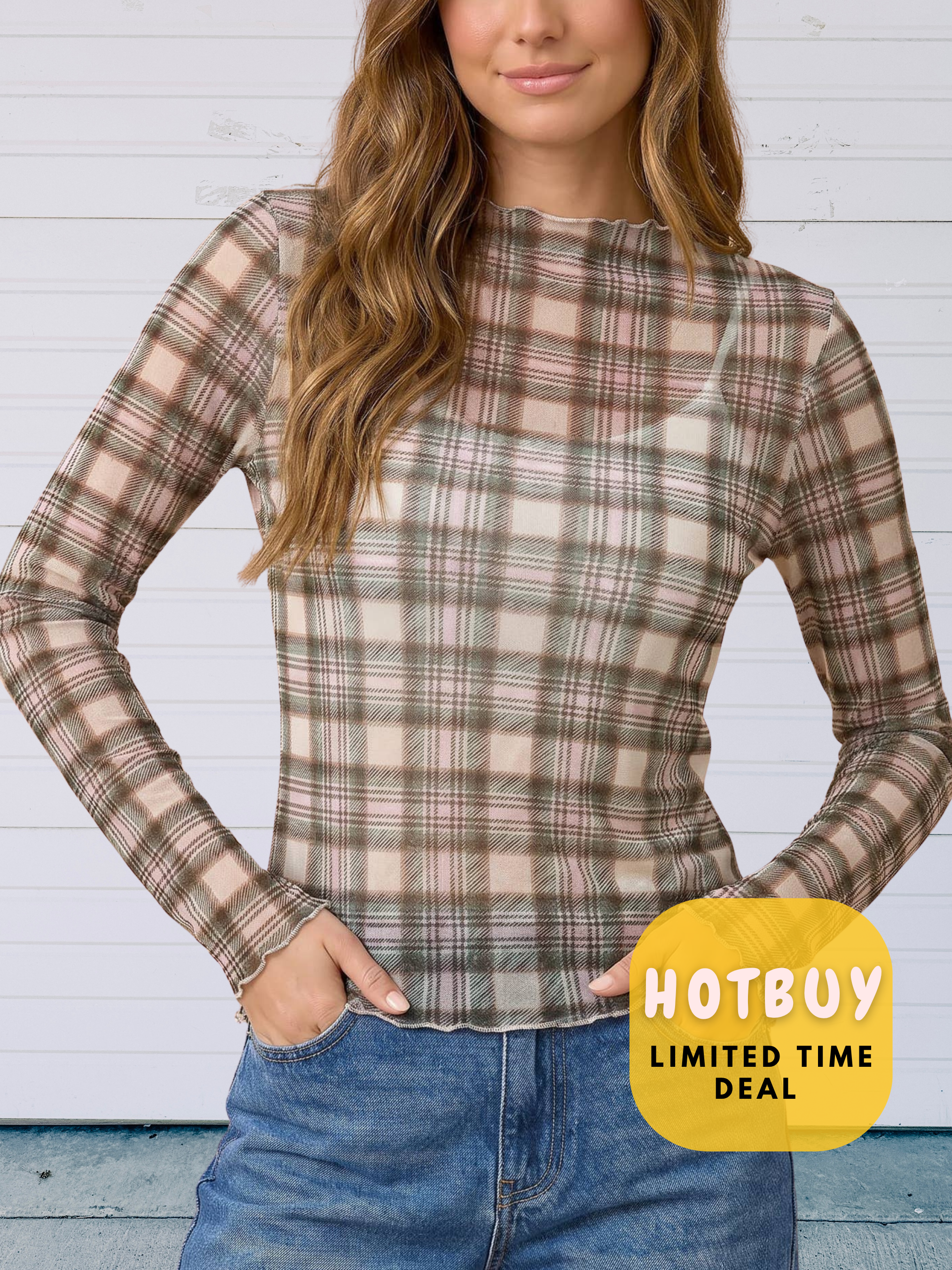 Plaid Prep Cream Mesh Top – ADORNit Clothing