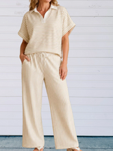 Load image into Gallery viewer, Milan Creme Striped Styled Set- 2 items for 1 price
